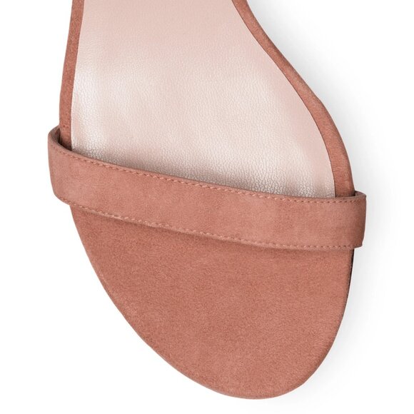 Stuart Weitzman Suede Kitten Block Heel Sandals in Desert Rose - Size 7 - Picture 5 of 9